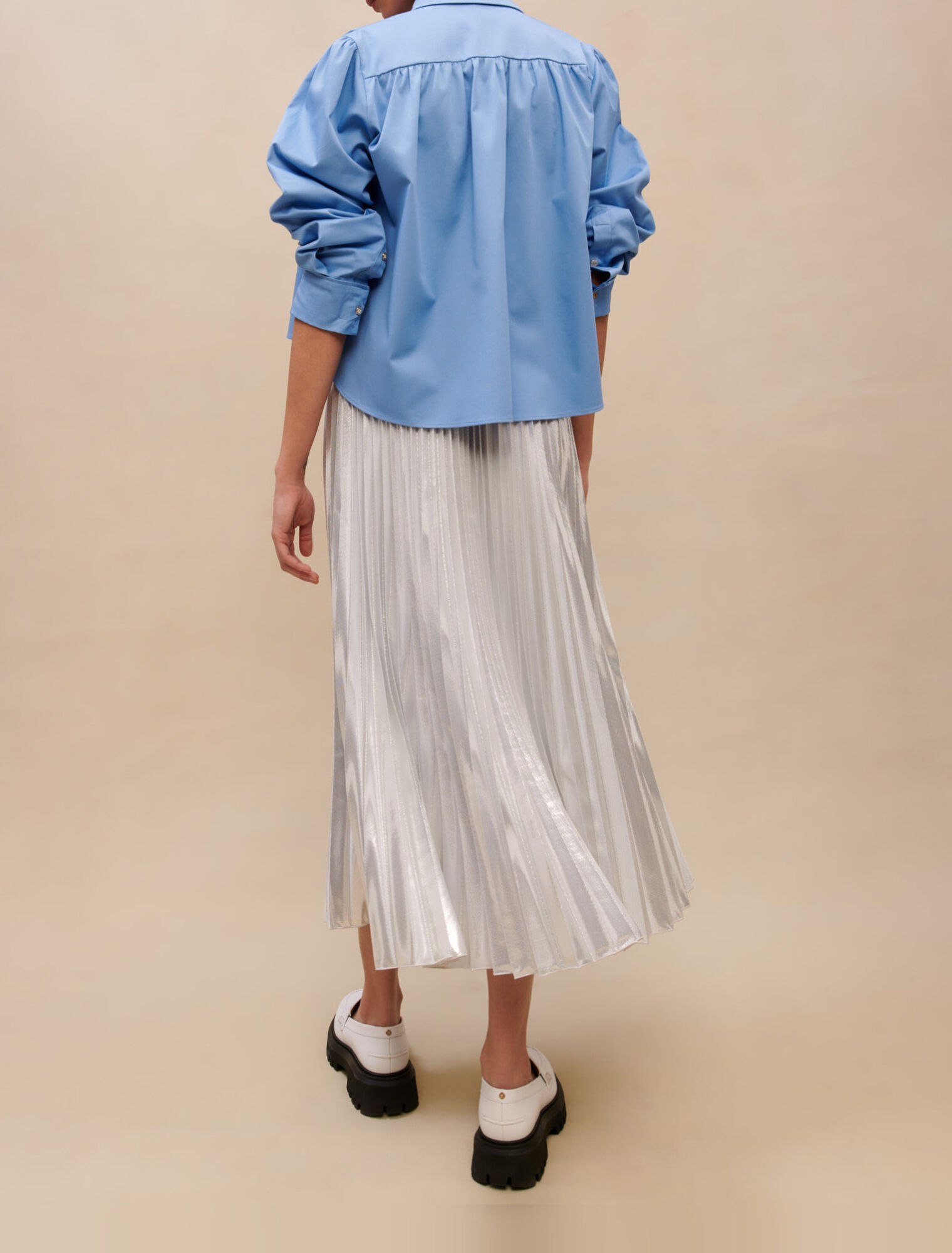 Silver pleated skirt