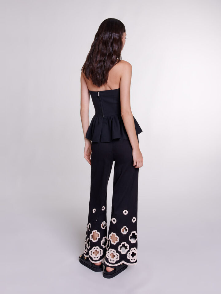 Pantalon large à crochet