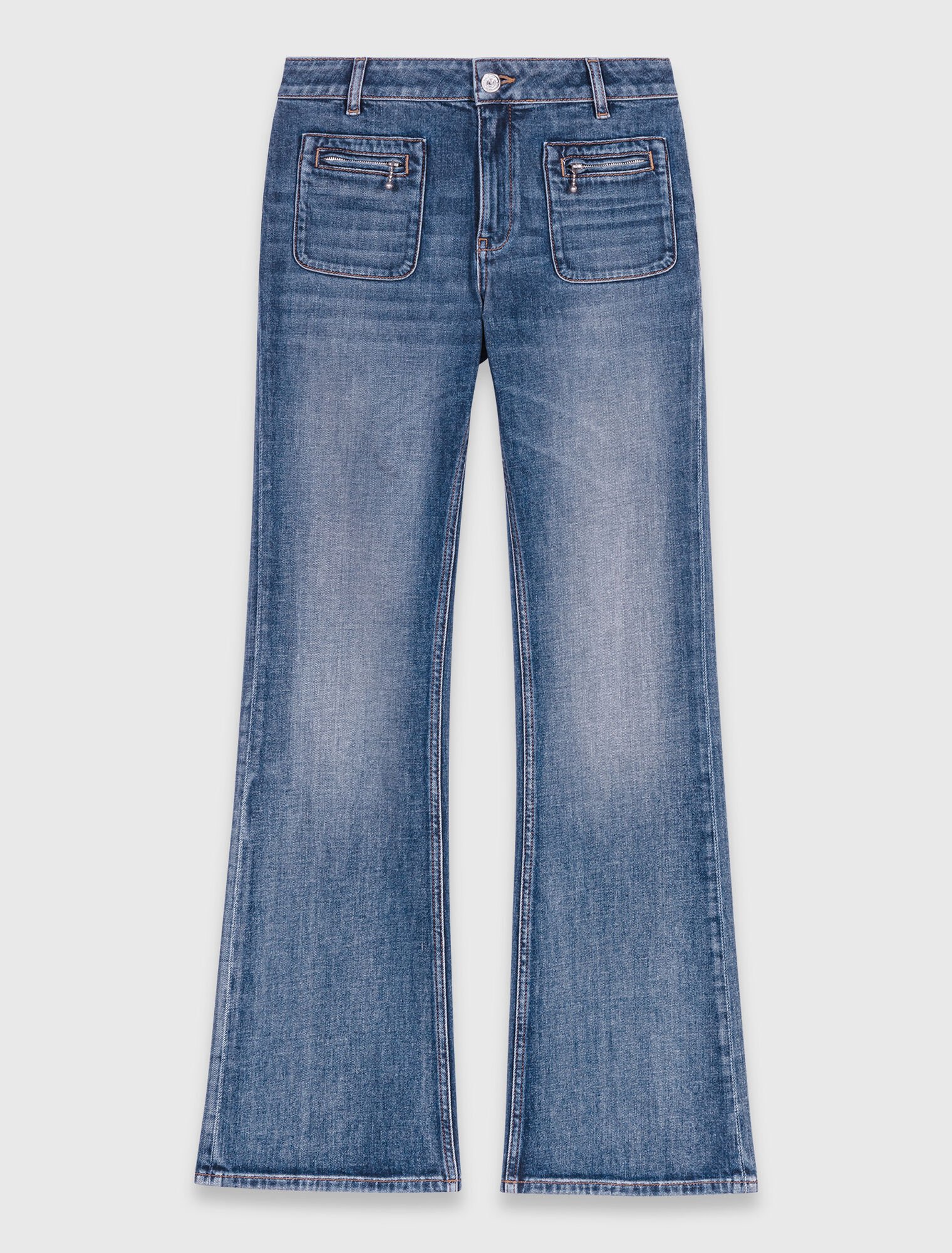 Jean bootcut à poches zippées