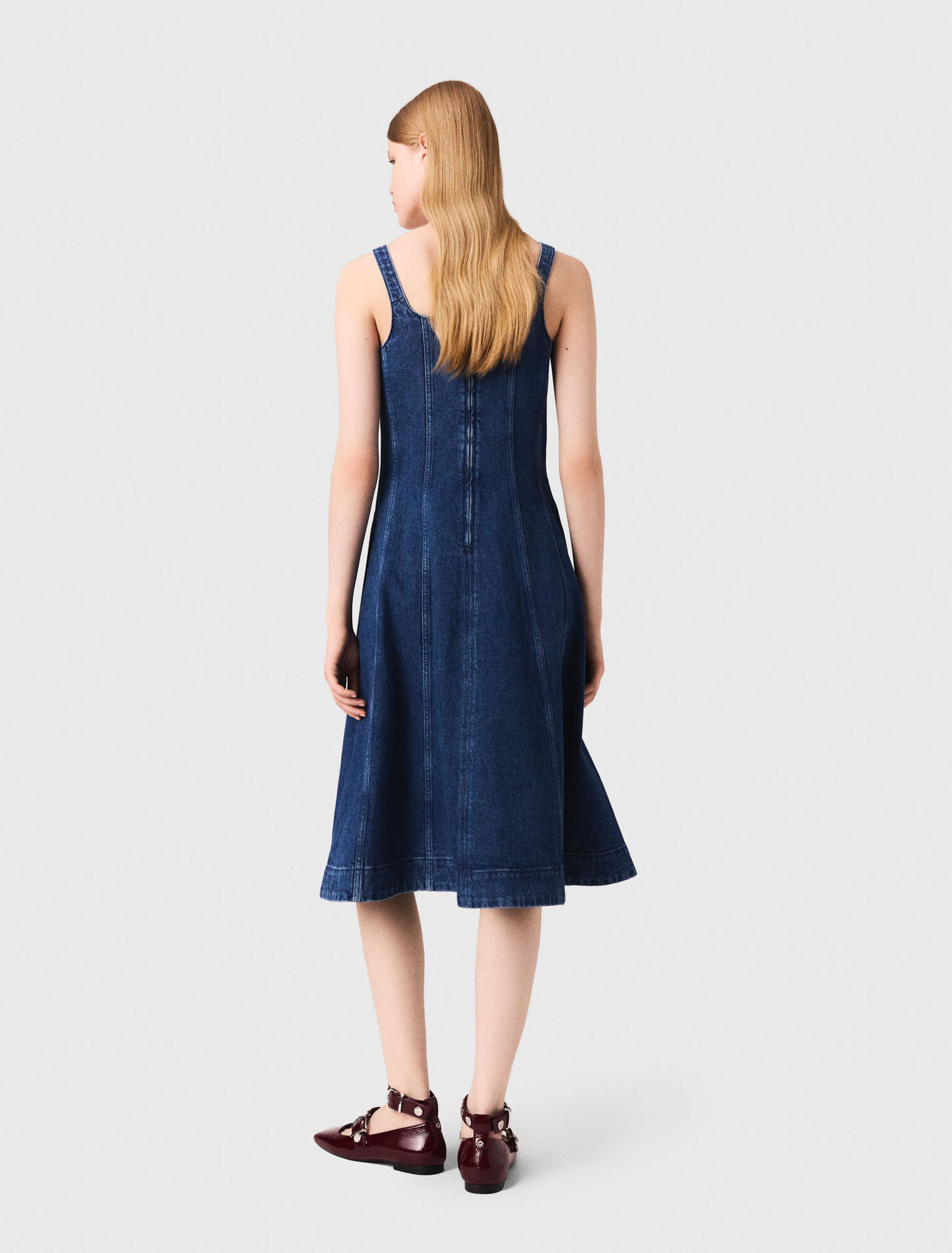 Maxi denim babydoll dress