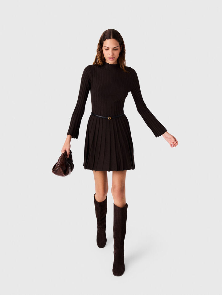 High-neck short skater dress