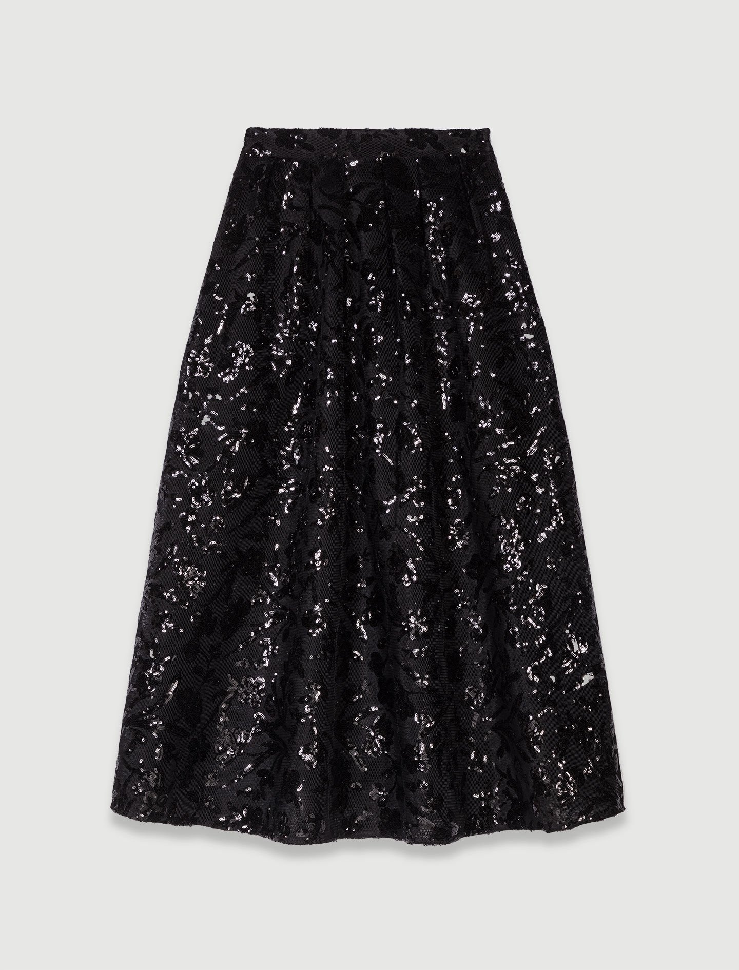 Sequin maxi skirt Black / Gray For Women | Maje
