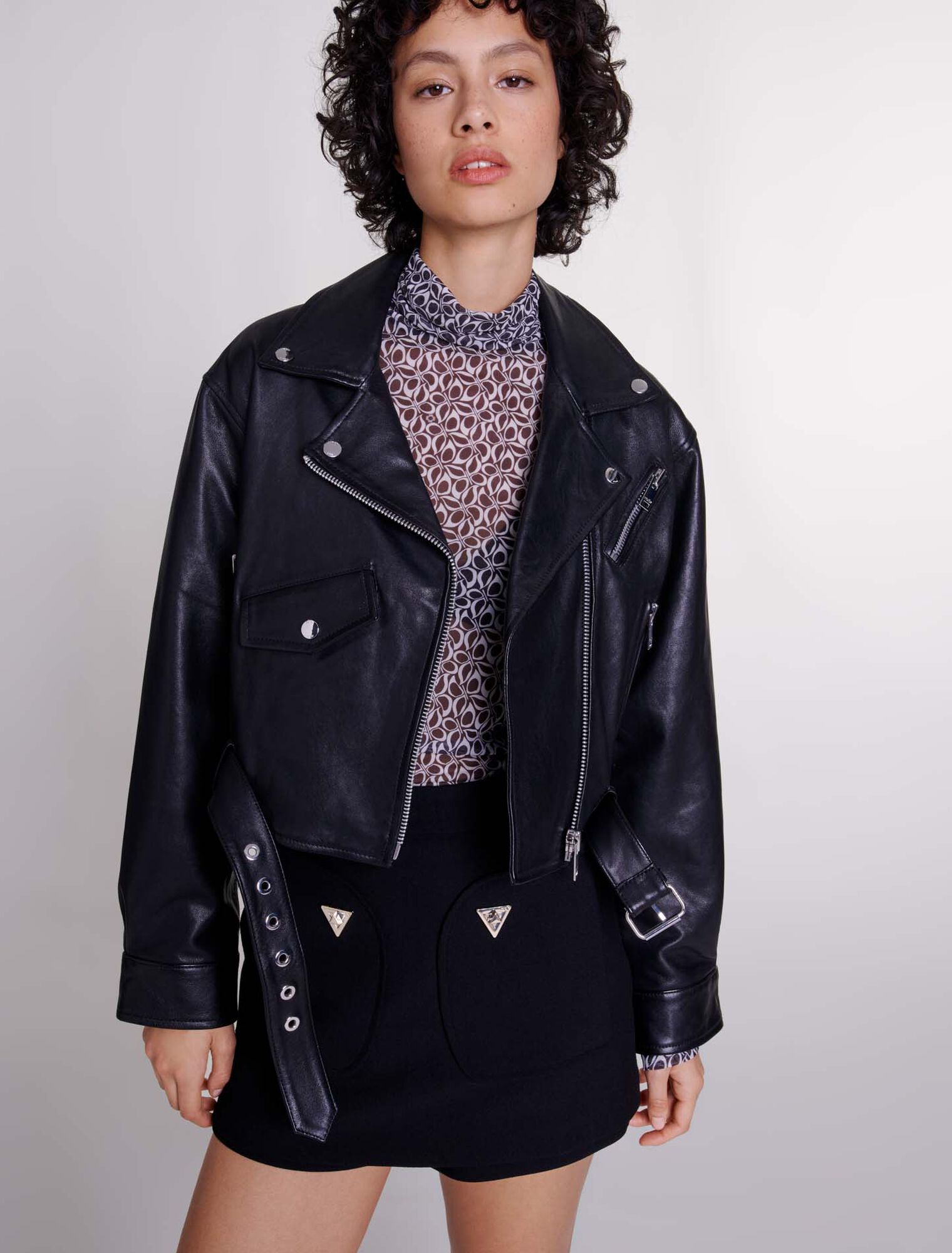 Veste courte en cuir