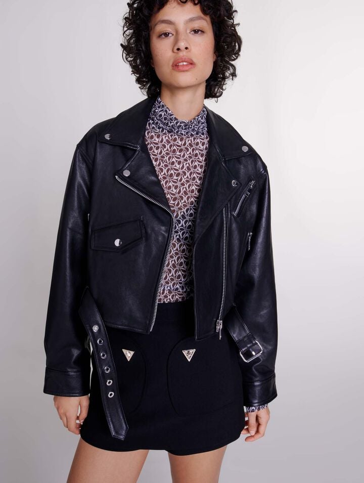 Veste courte en cuir