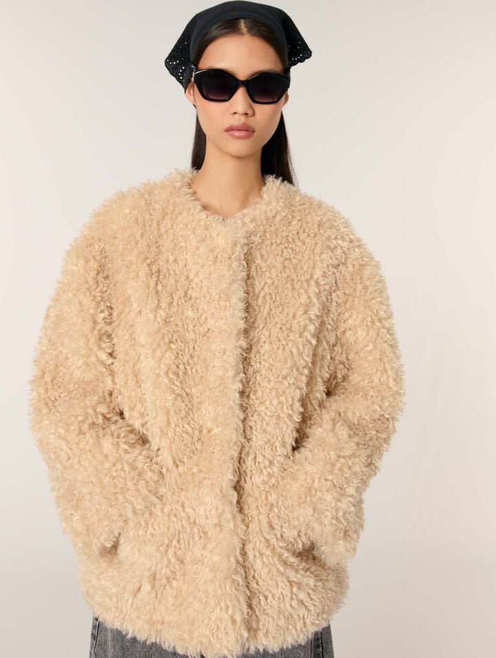 Short faux fur coat