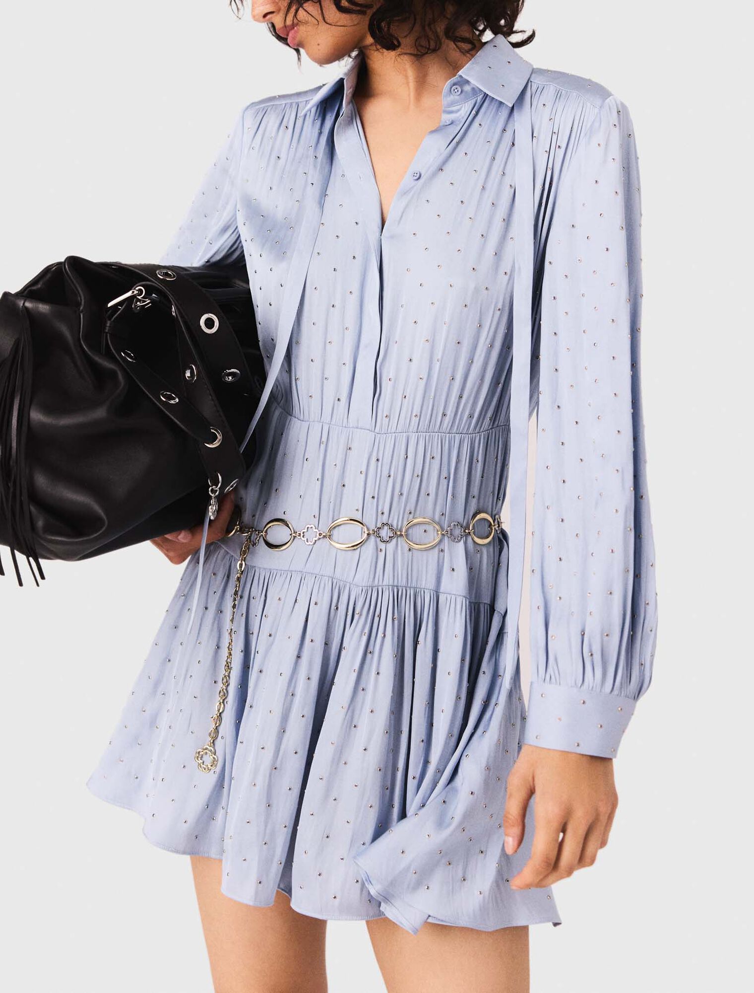 Robe chemise fluide à clous