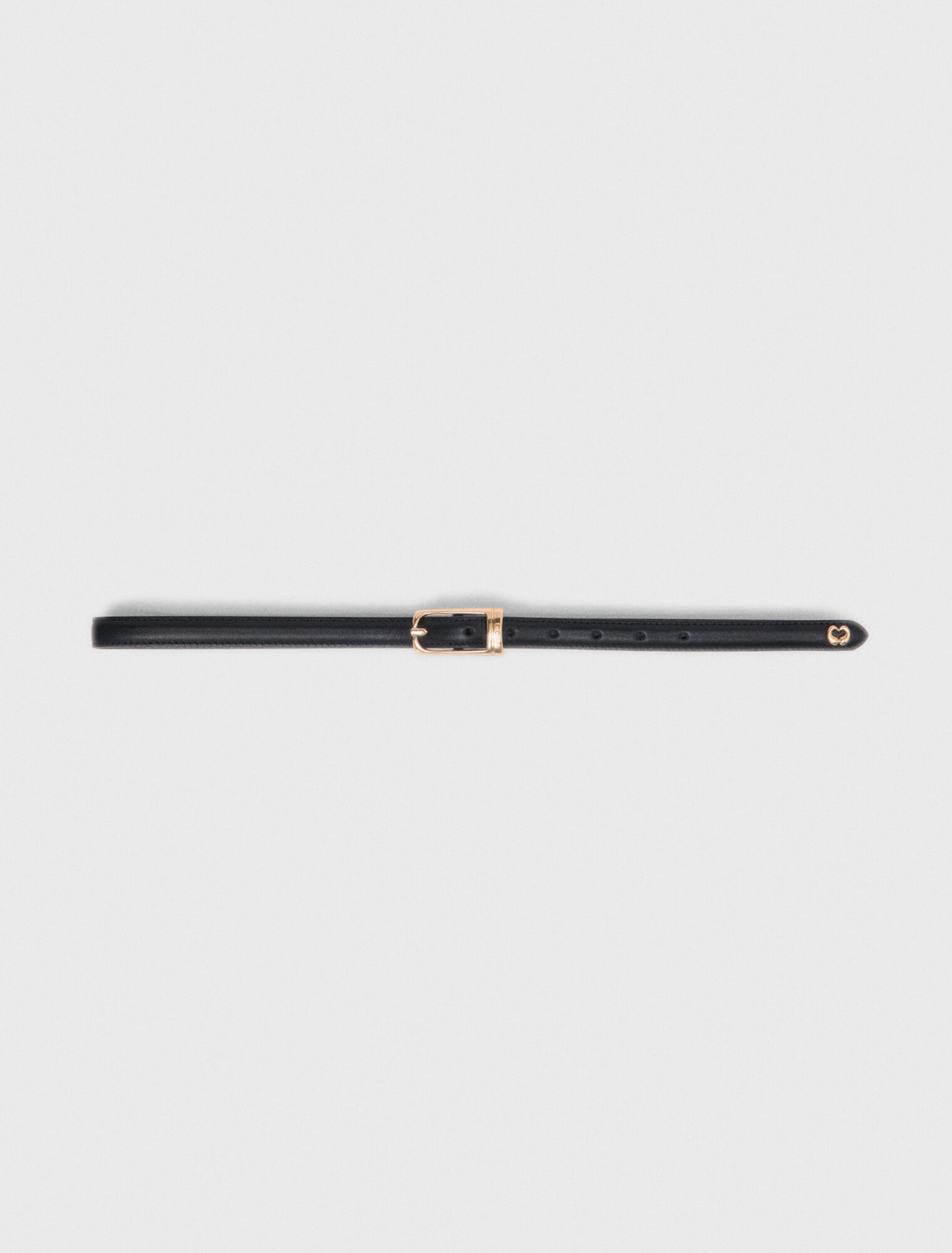 Slim leather belt