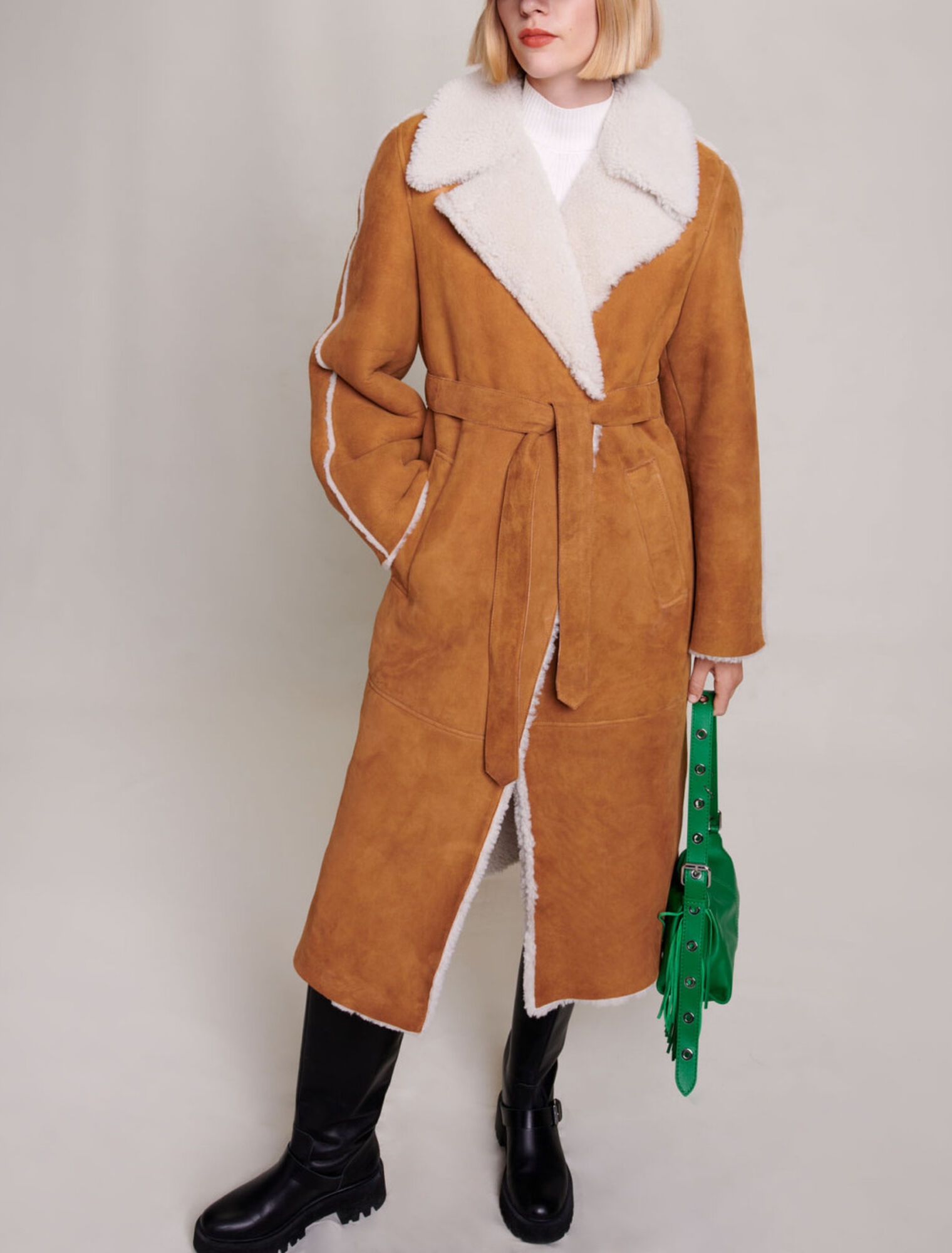 Manteau long shearling