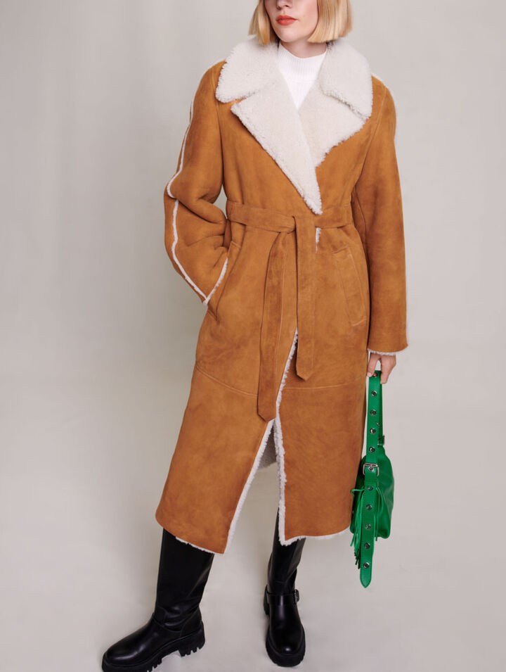Manteau long shearling