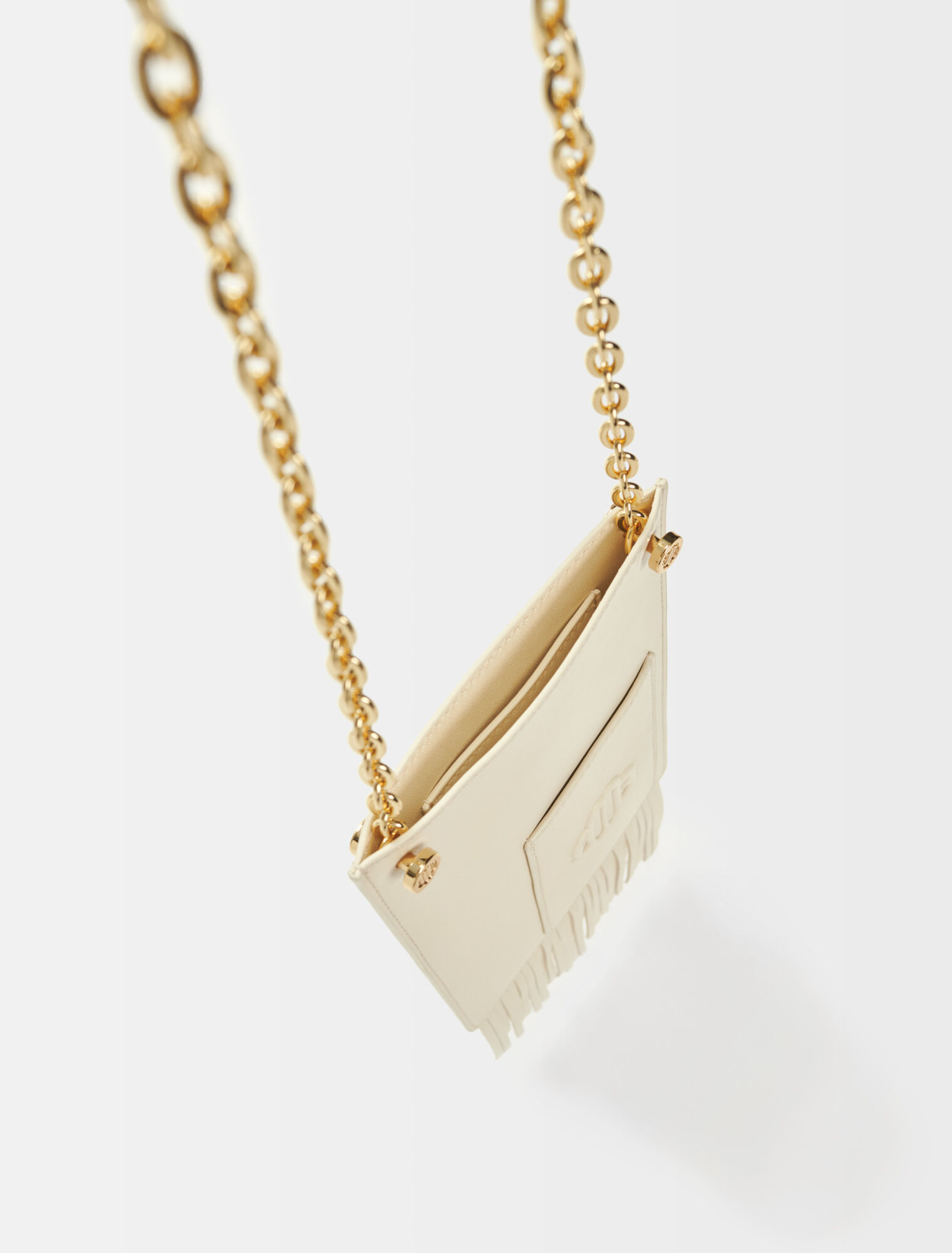 Leather fringe phone bag