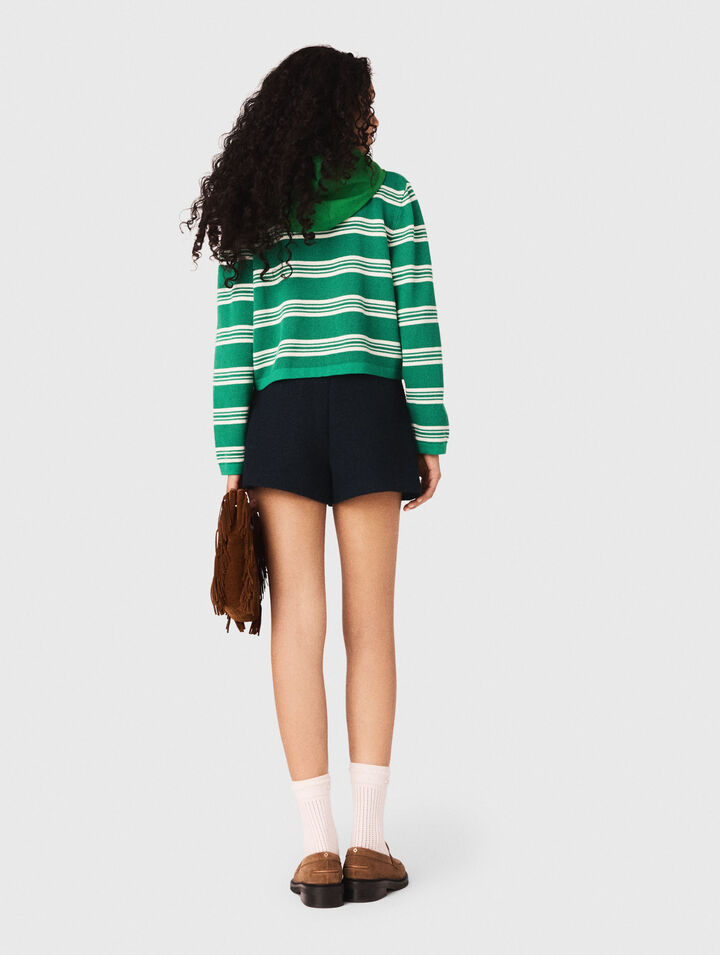 Cropped striped polo jumper