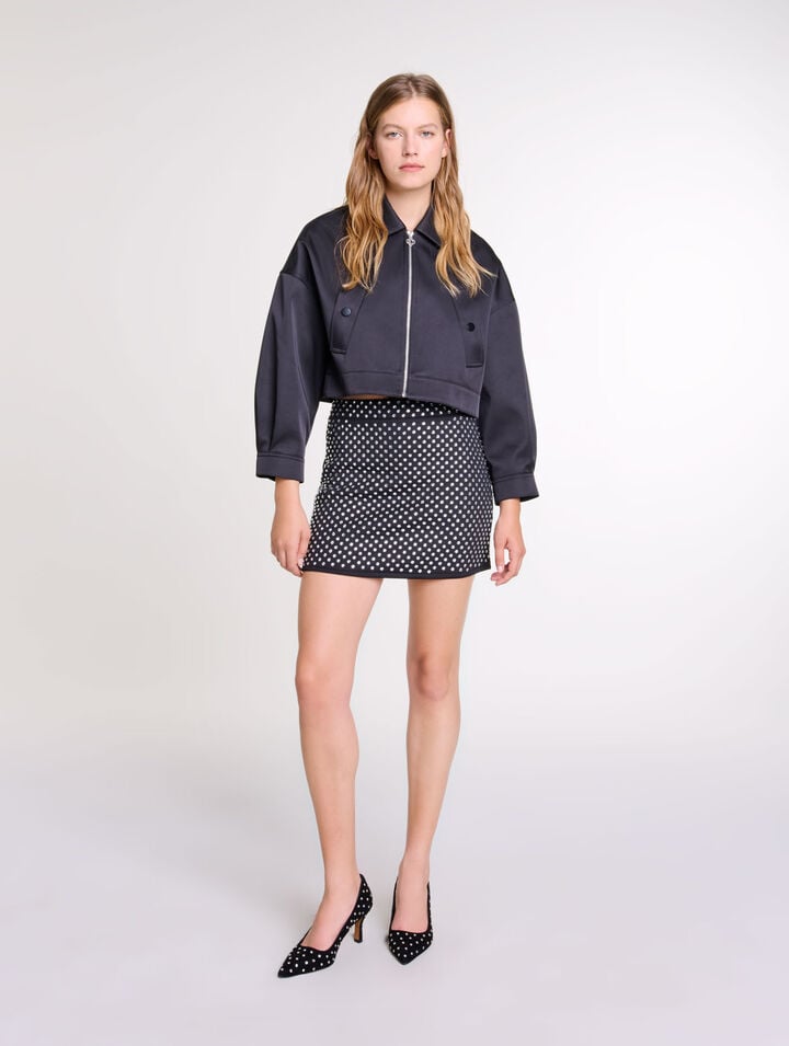 Jupe courte à strass