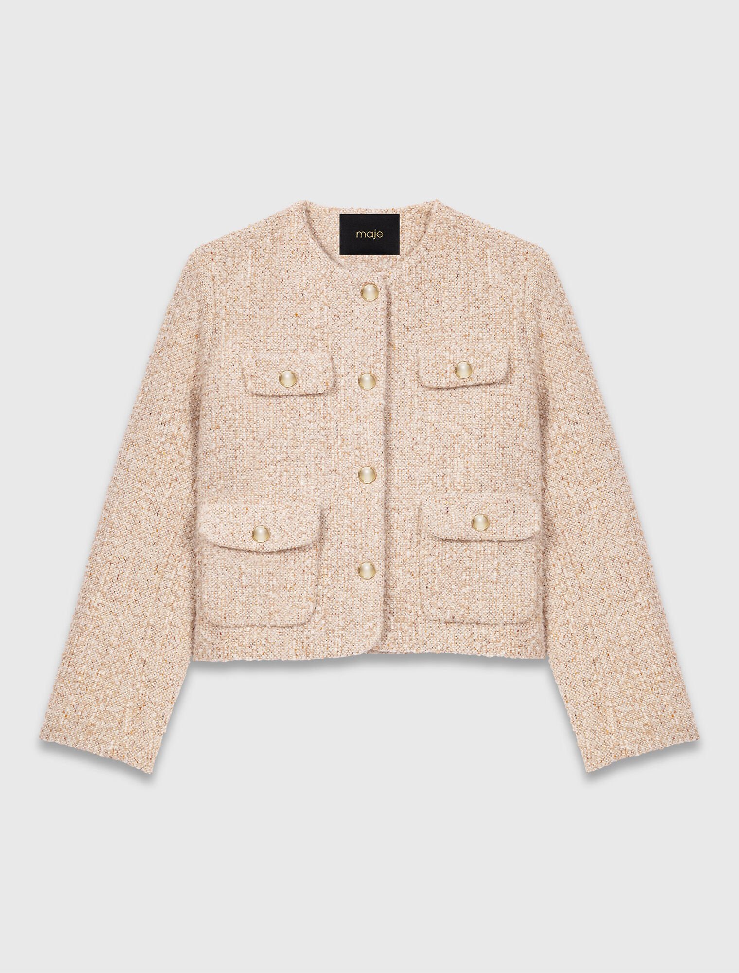 Veste courte en tweed bouclé