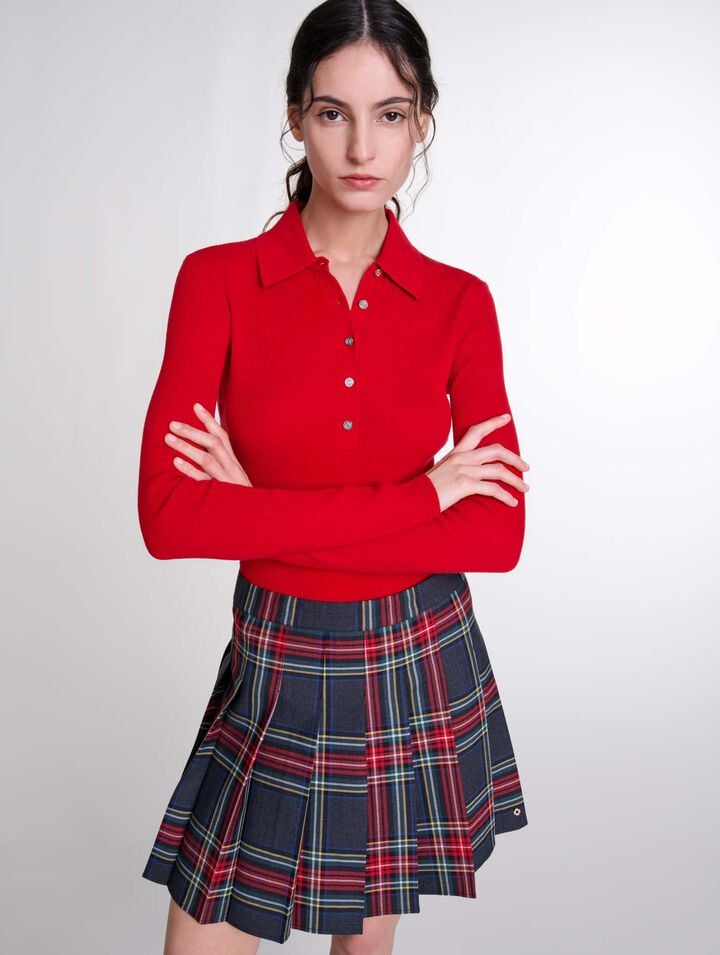 Short tartan print skirt