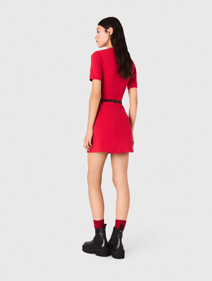 Short ribbed knit dress