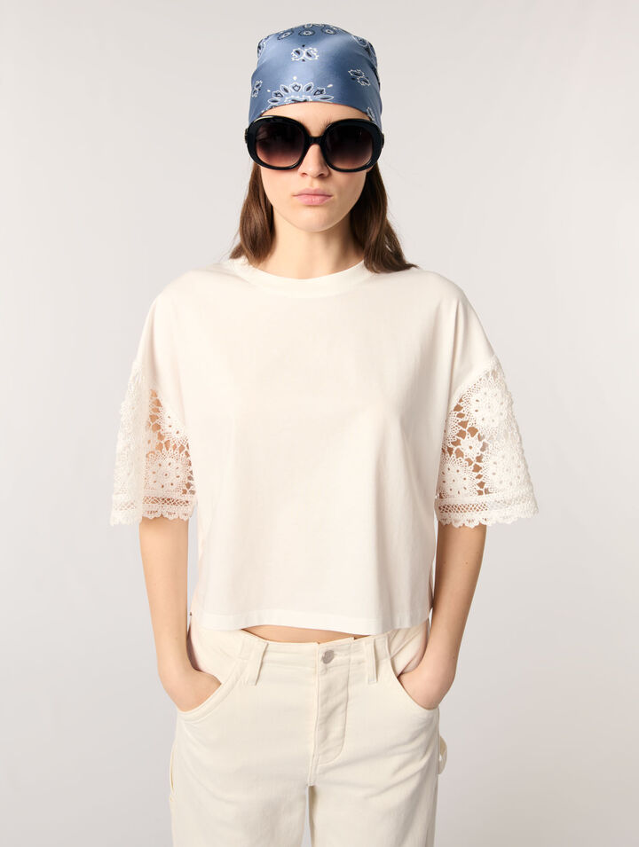 Tee-shirt à manches en crochet