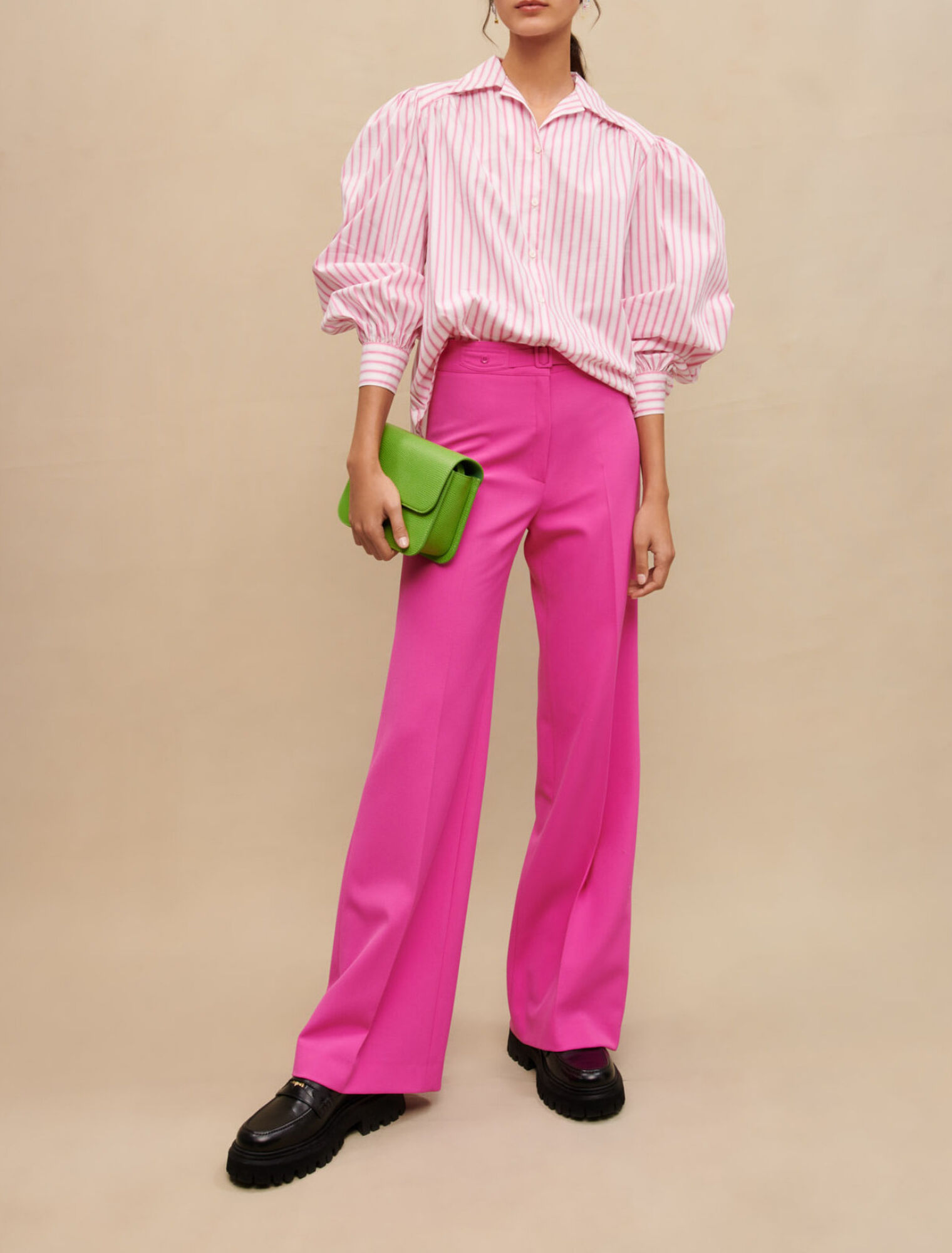 Chemise rayée manches volumineuses