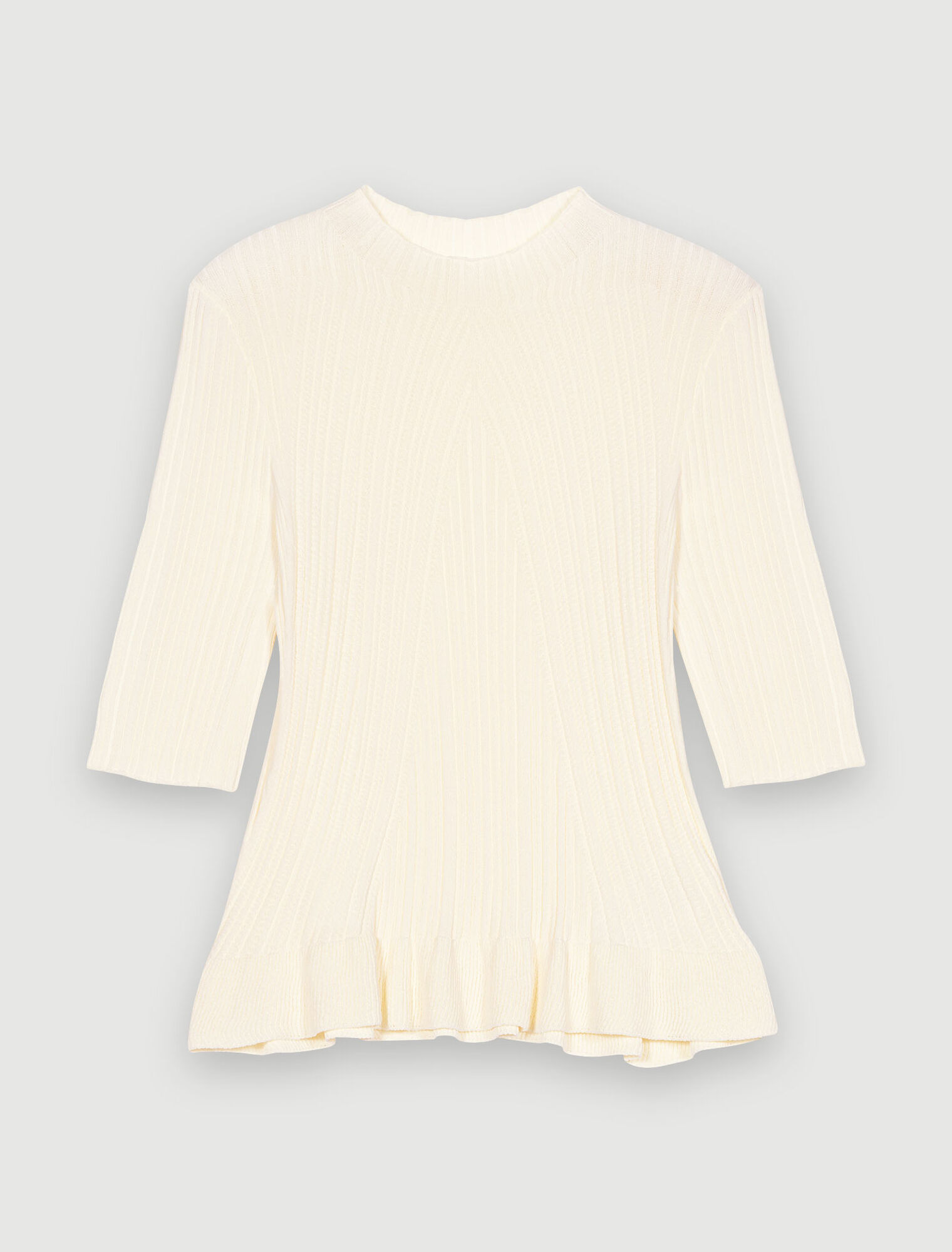 Ruffled knit pullover