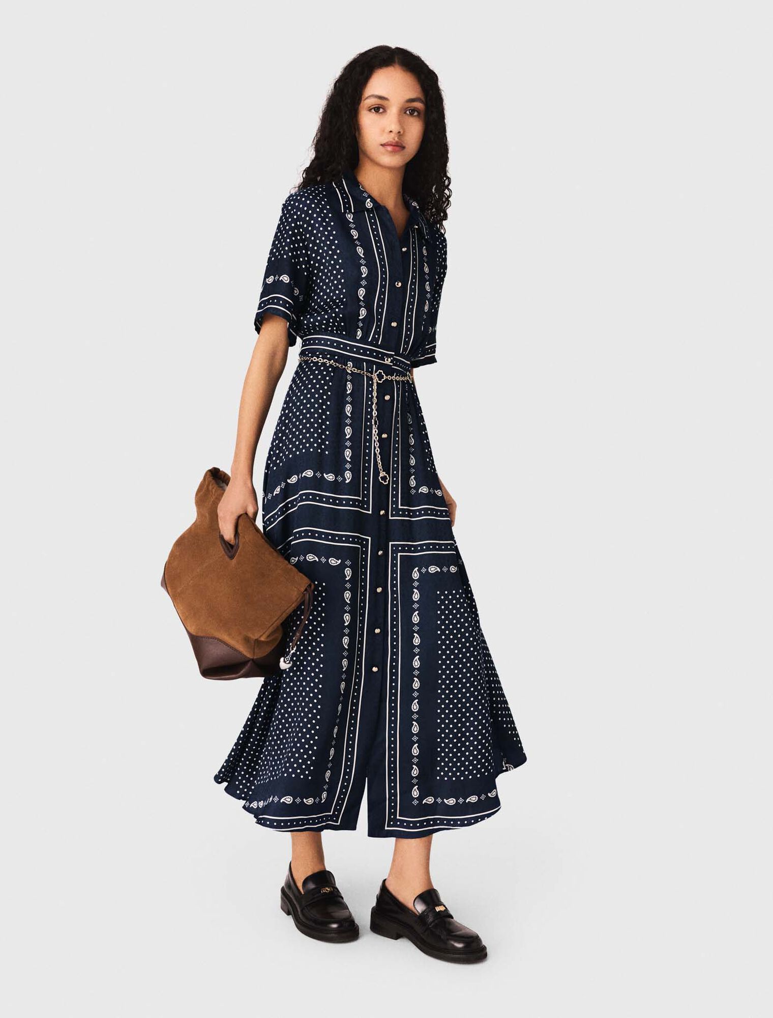 Robe longue fluide imprim&eacute;e