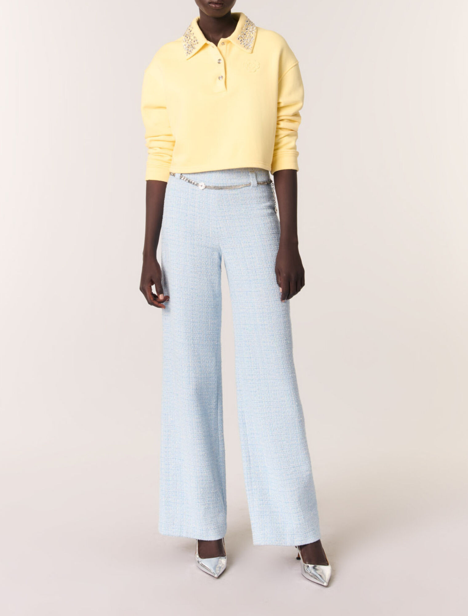 Pantalon en tweed avec ceinture