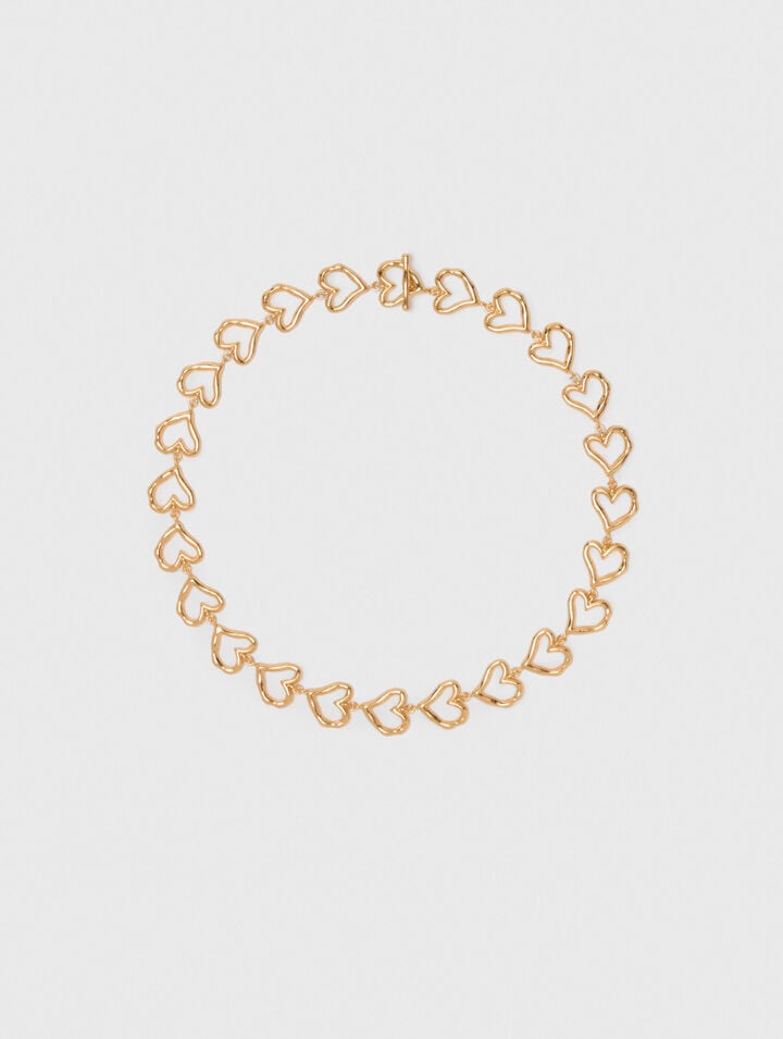 Collier cœur en laiton doré
