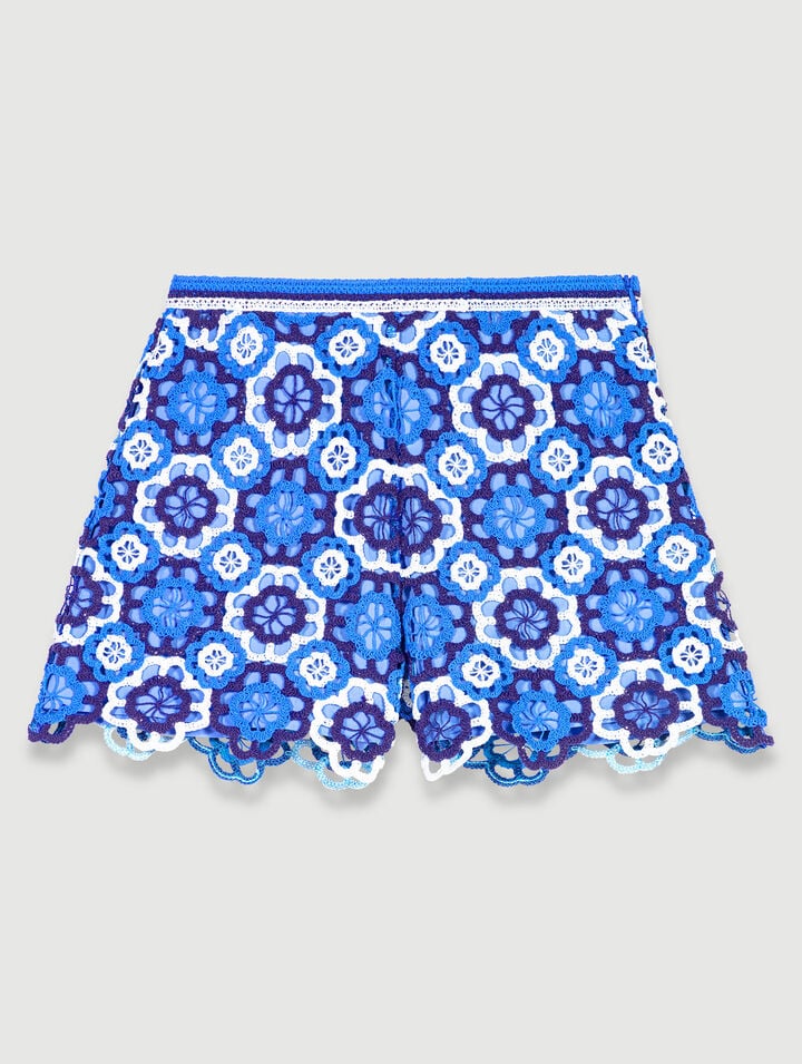 Short tricolore en crochet
