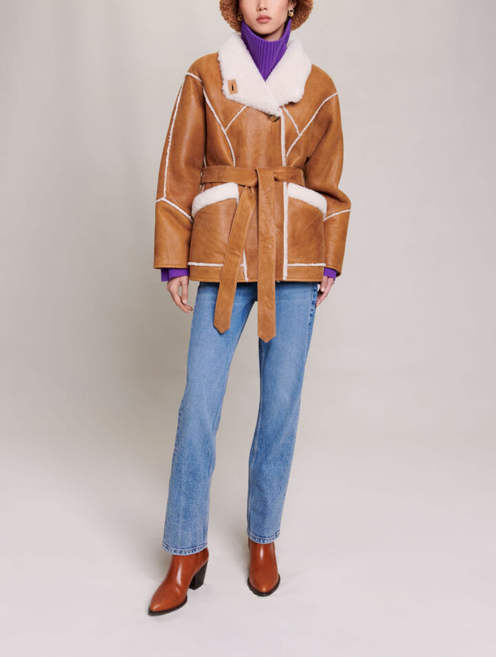 Manteau court shearling