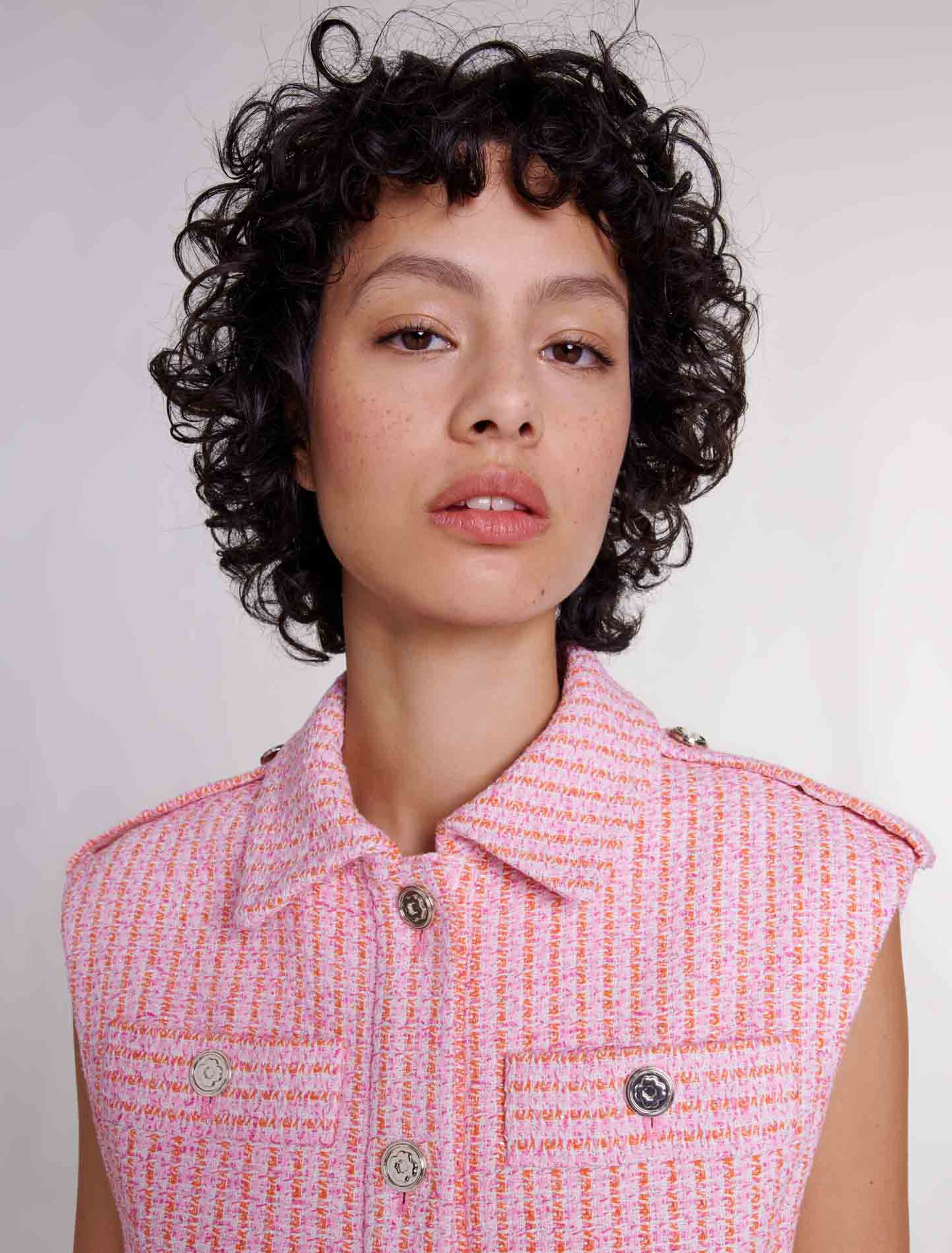 Veste sans manches en tweed