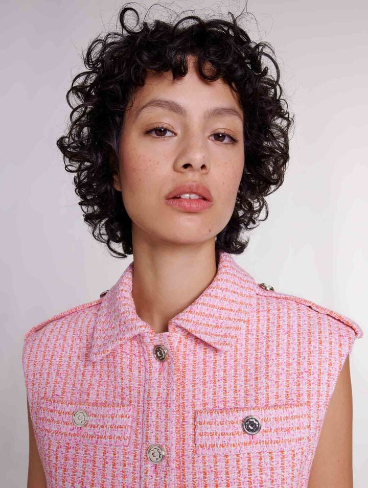 Veste sans manches en tweed