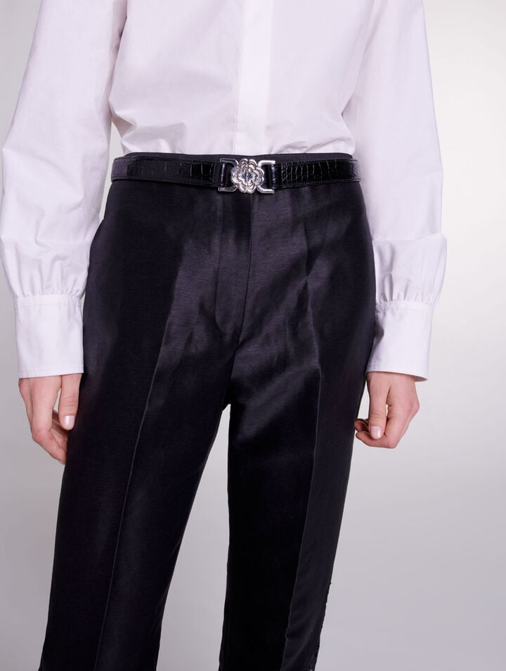 Pantalon évasé ajouré