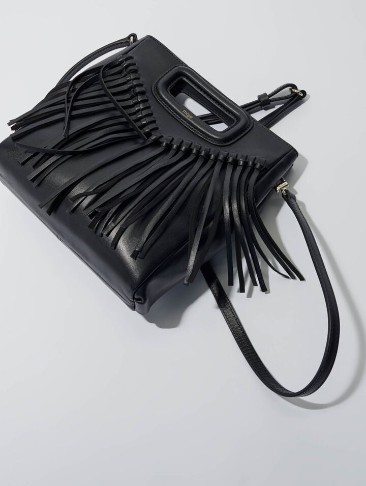 Sac M en cuir à franges