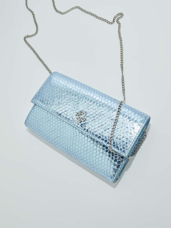 Pochette en cuir effet python