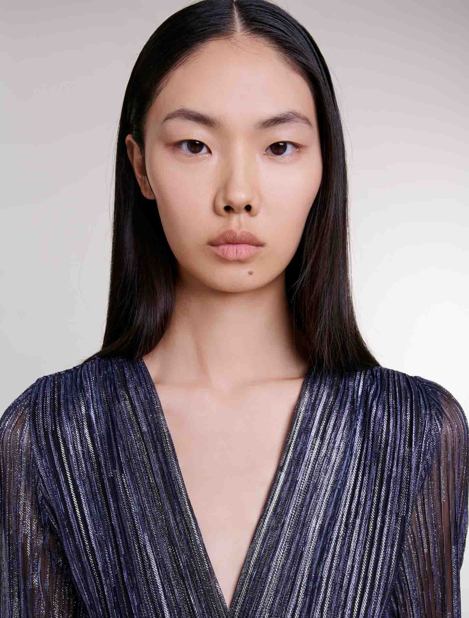 Robe lamée à volants