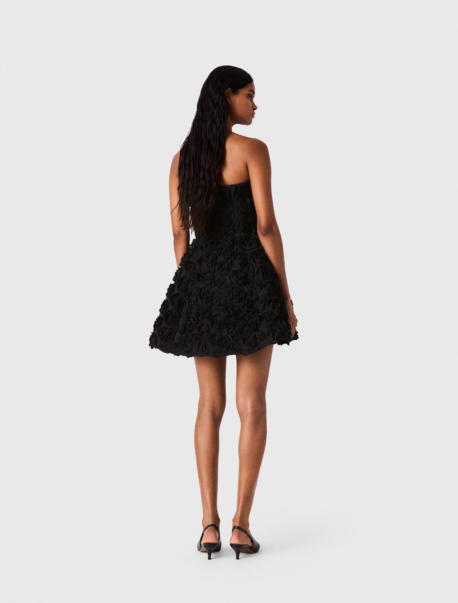 Strapless dress with flowers