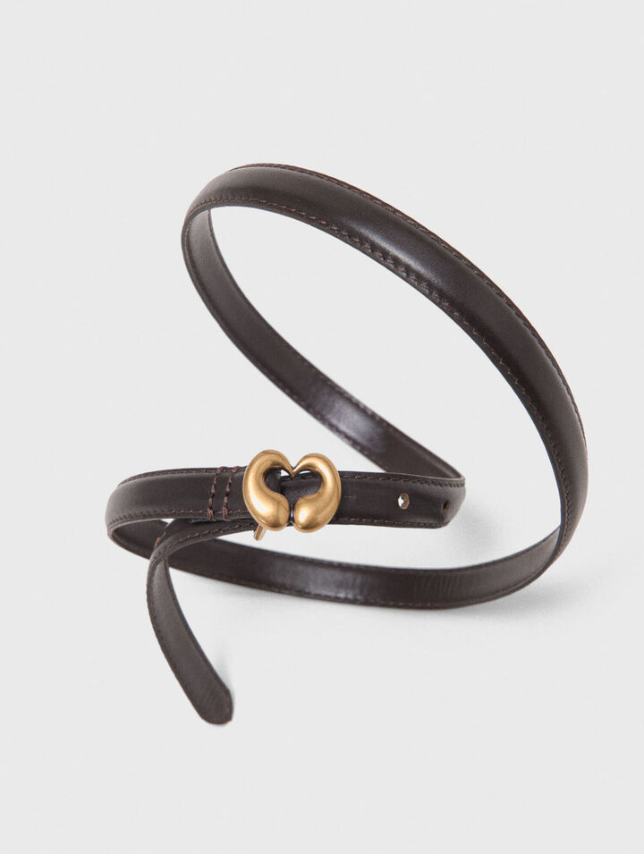 Slim leather belt