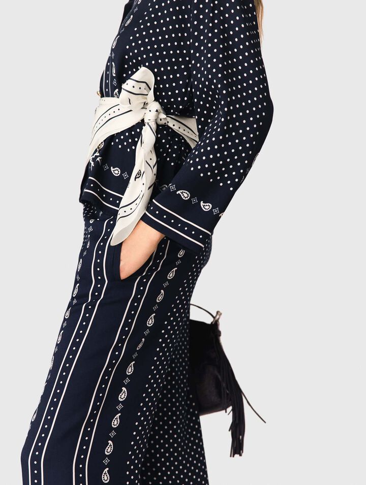 Pantalon fluide imprim&eacute;