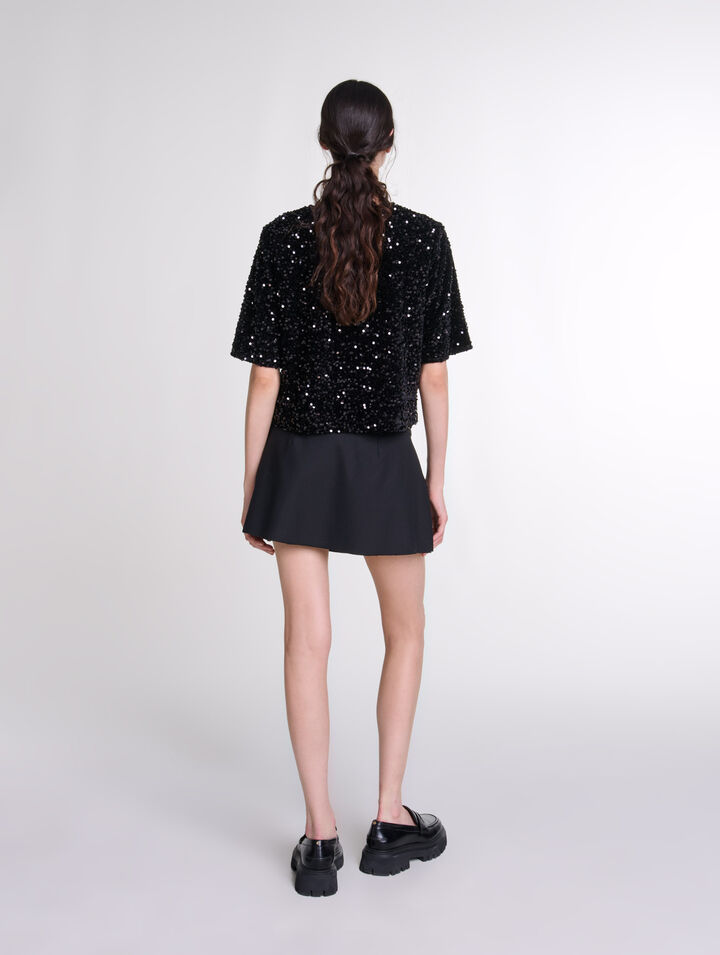 Top en velours et sequins