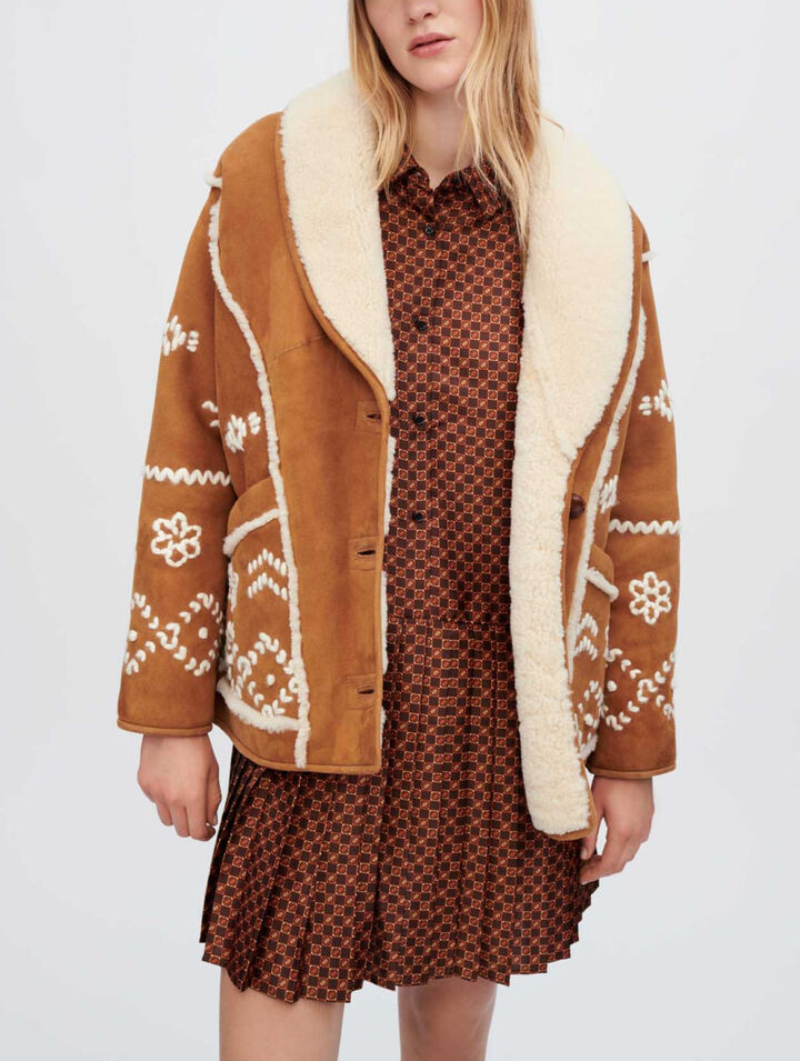 Manteau en peau de mouton lainée