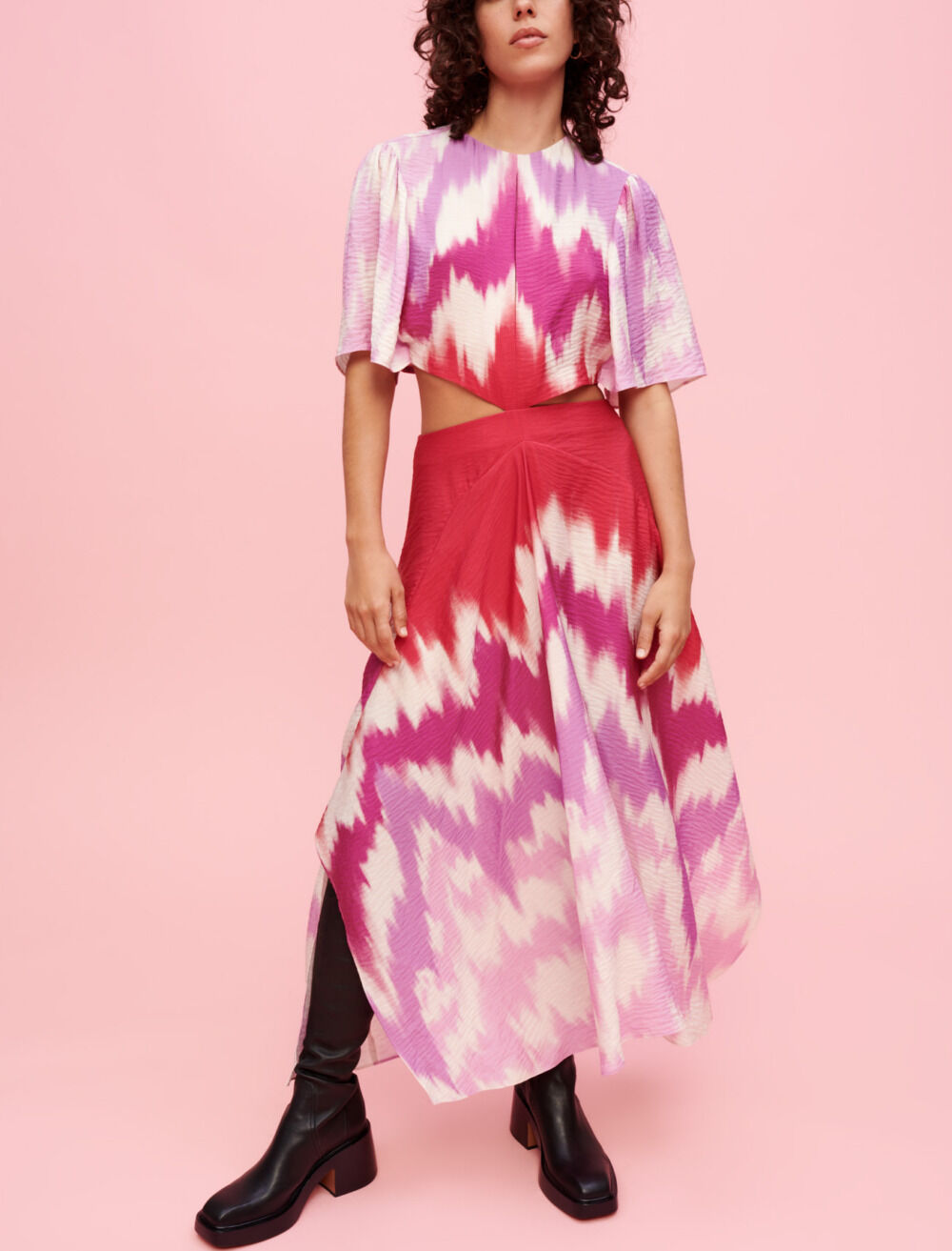 Tie and Dye asymmetrical scarf dress