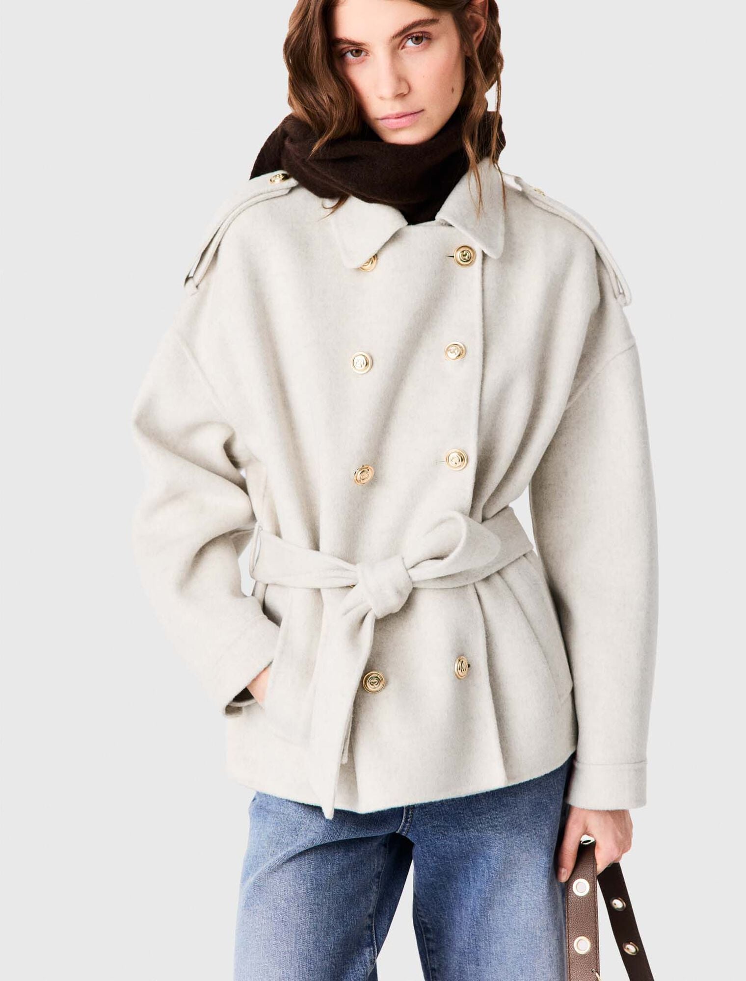 Manteau mi-long en double face