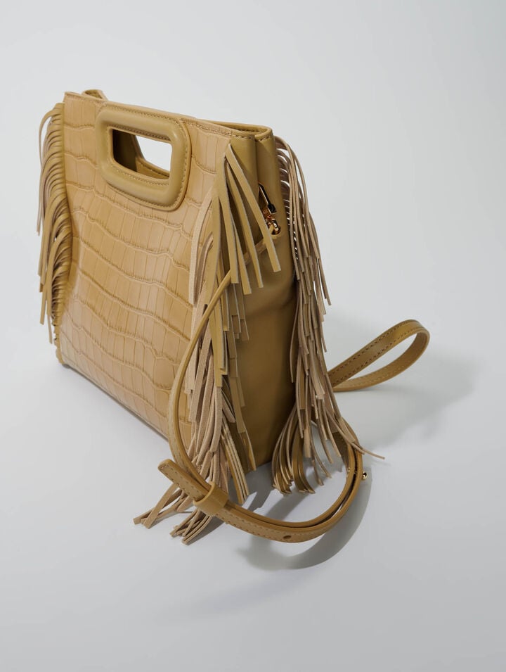 Sac M en cuir effet croco