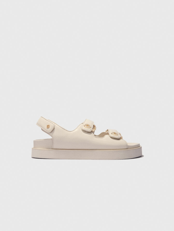 Sandales plates en cuir