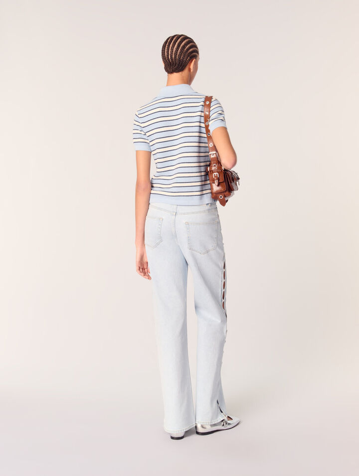 Polo en maille à rayures