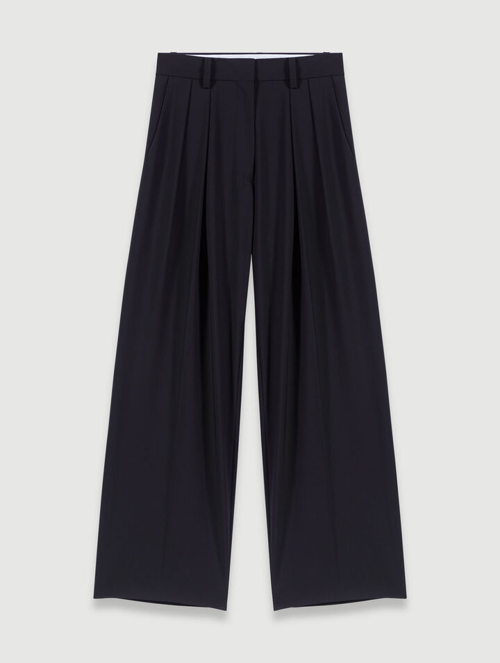 Wide-leg trousers with belt