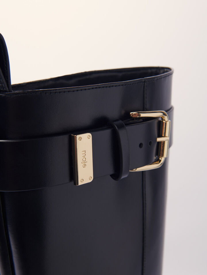 Bottes en cuir à boucle