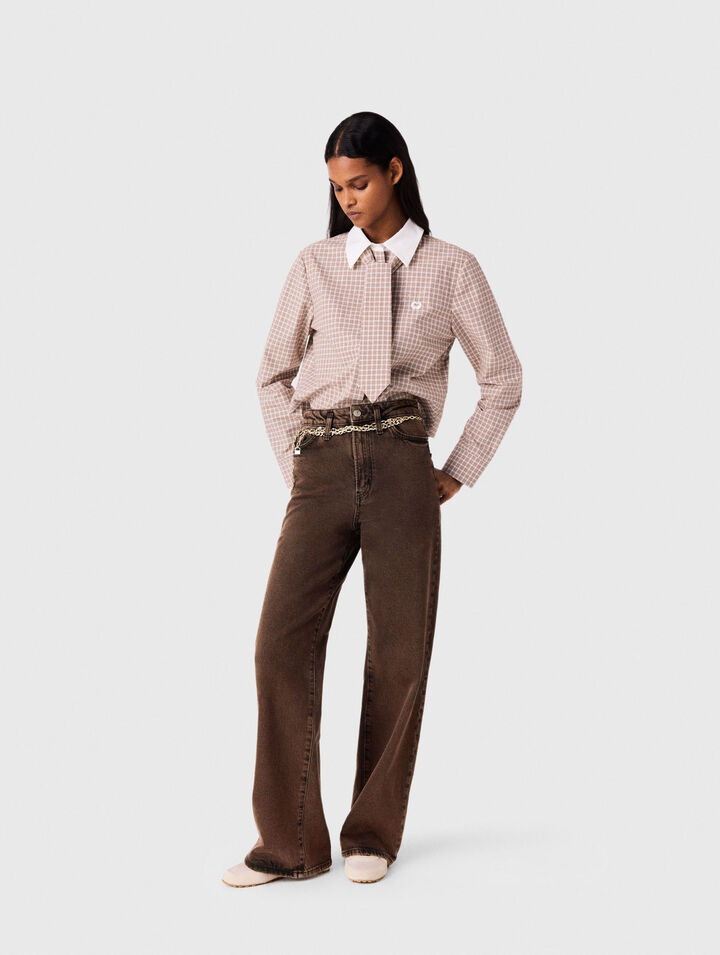 Jean bootcut avec cha&icirc;ne