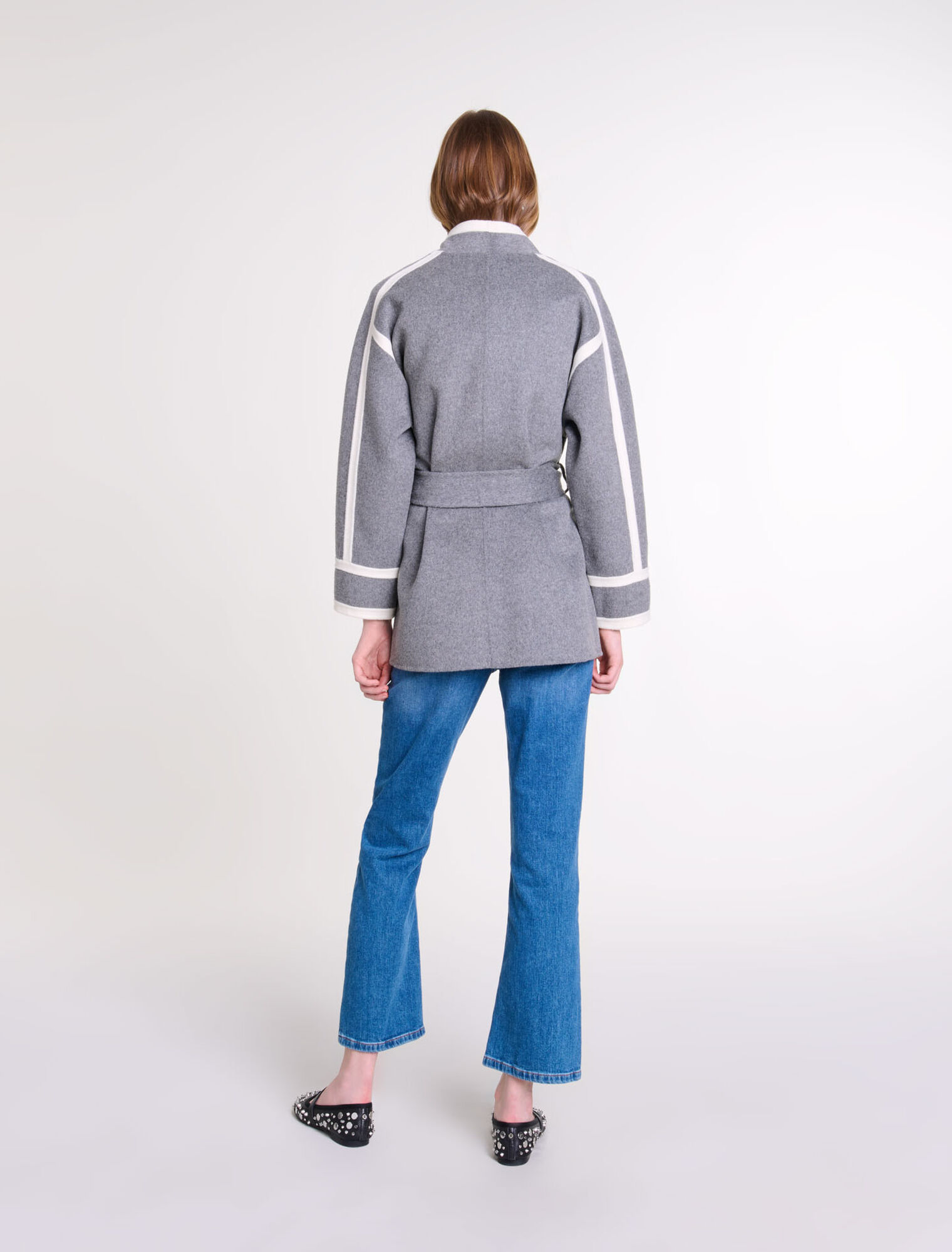 Manteau court bicolore
