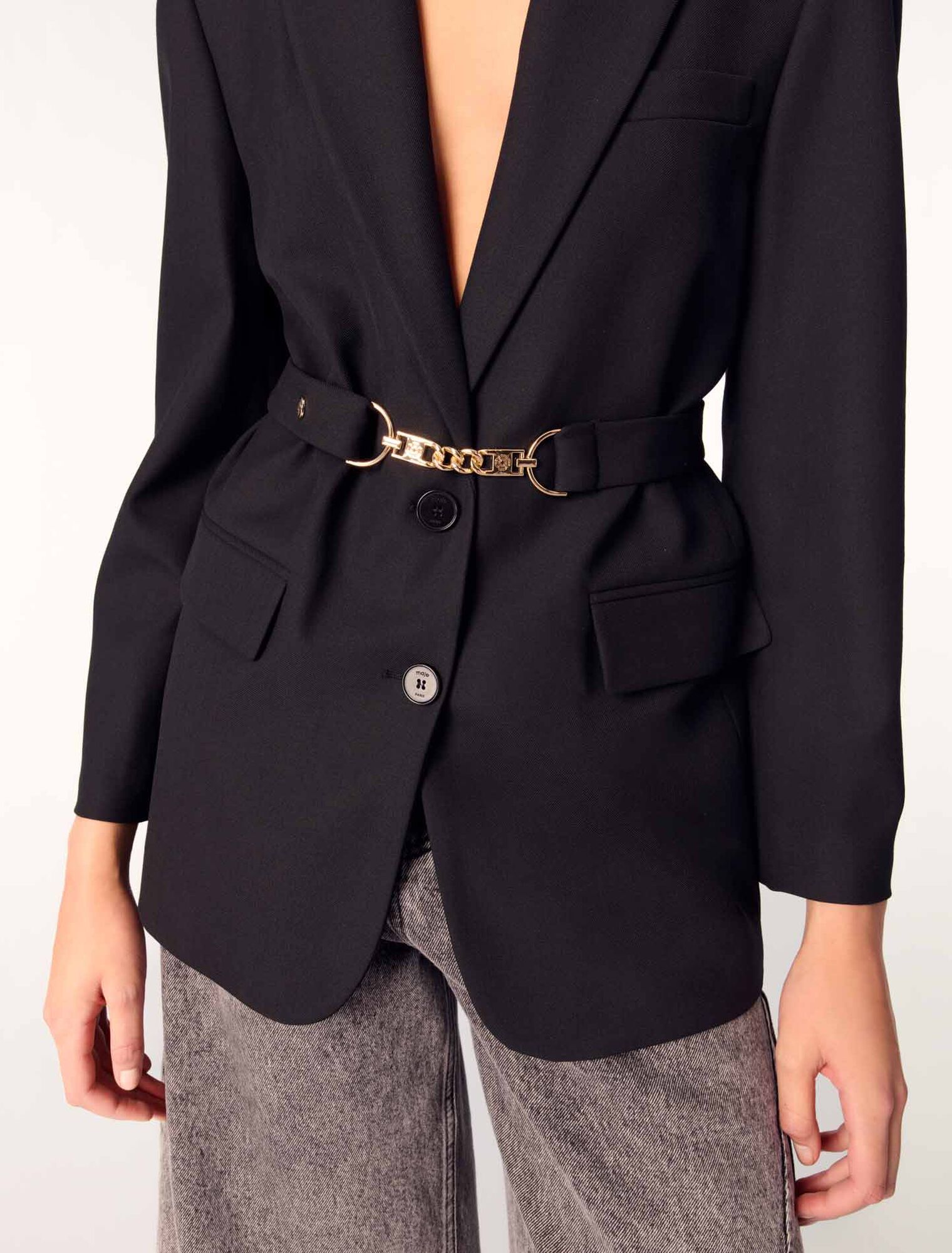 Veste de tailleur à ceinture