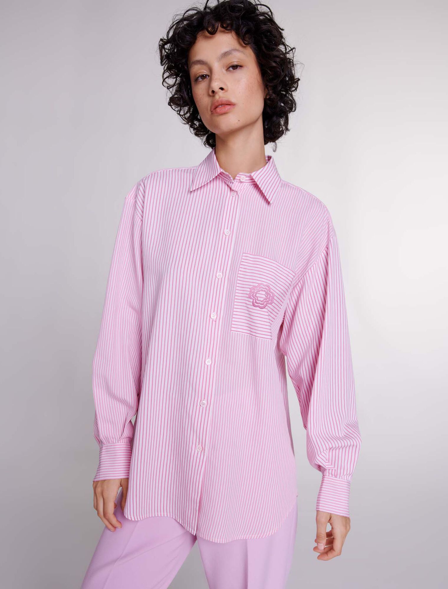 Chemise longue à rayures