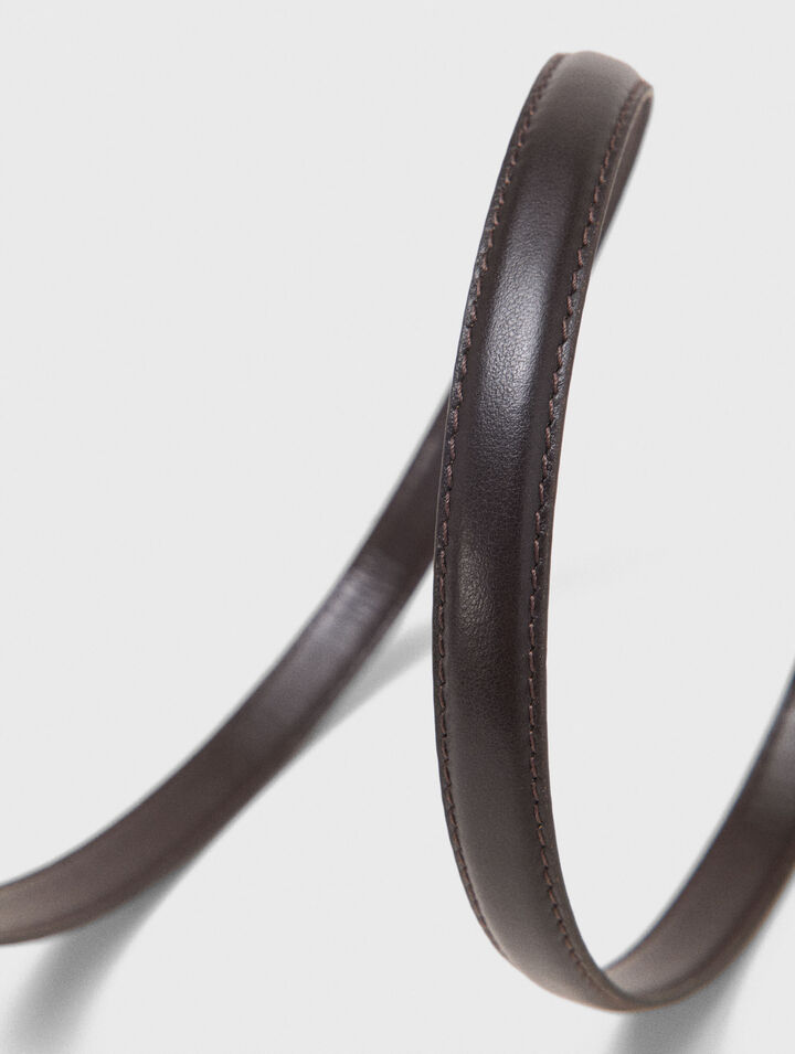Slim leather belt